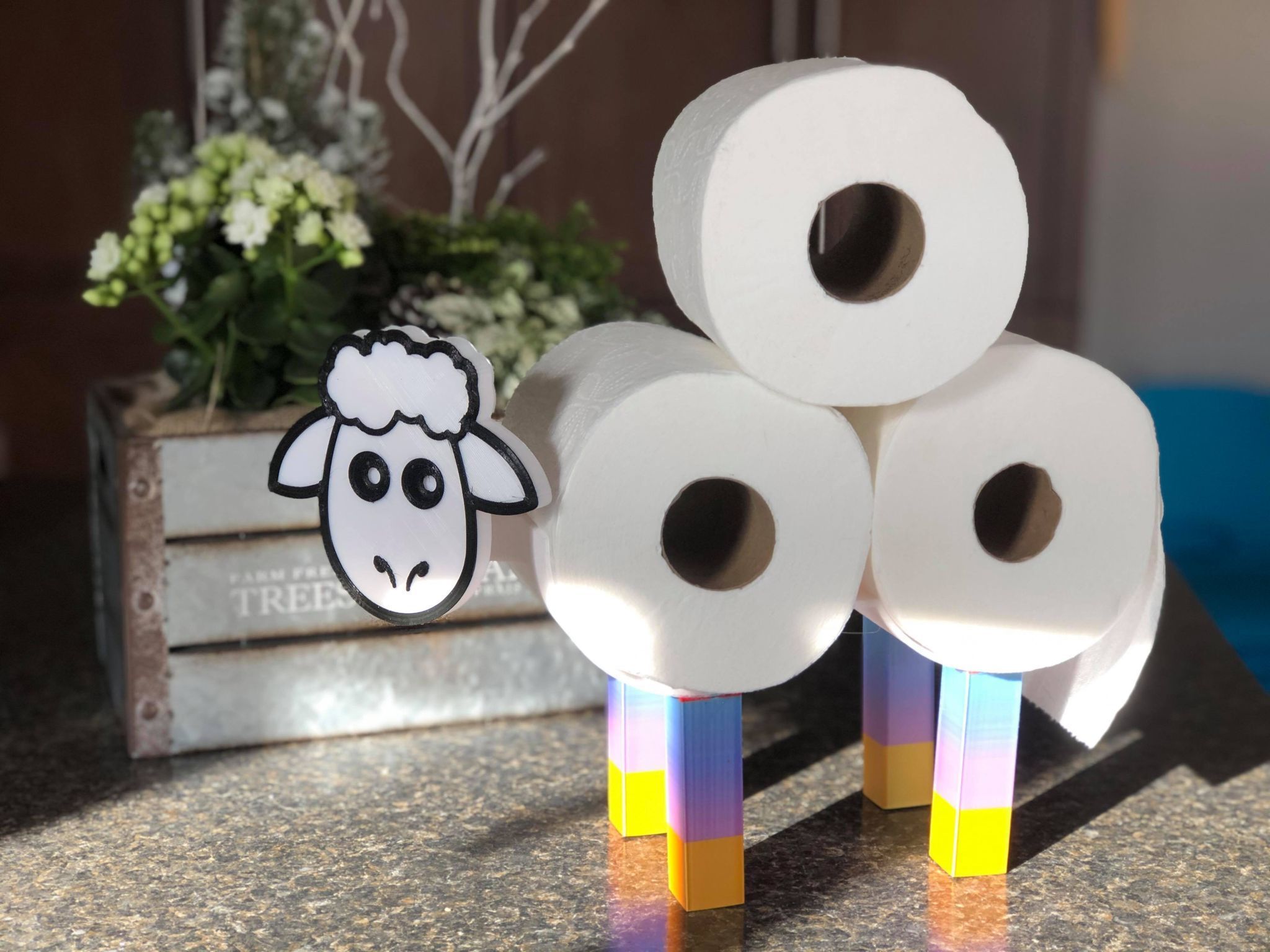 STL file Sheep Toilet Paper Holder 🐑 ・Model to download and 3D print・Cults